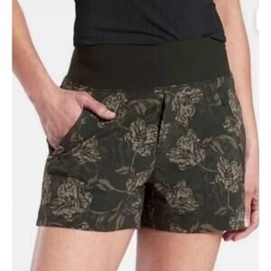 Athleta Trekkie North Printed Shorts in Terra Firma Olive 2 Active Athleisure